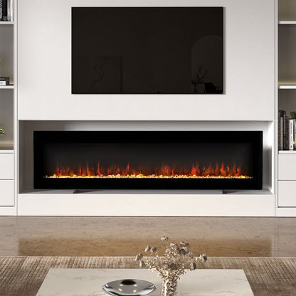 40/50/60/70/80 Inch Electric Fireplace 9 Colour LED Flame Effect Heater With Remote Control