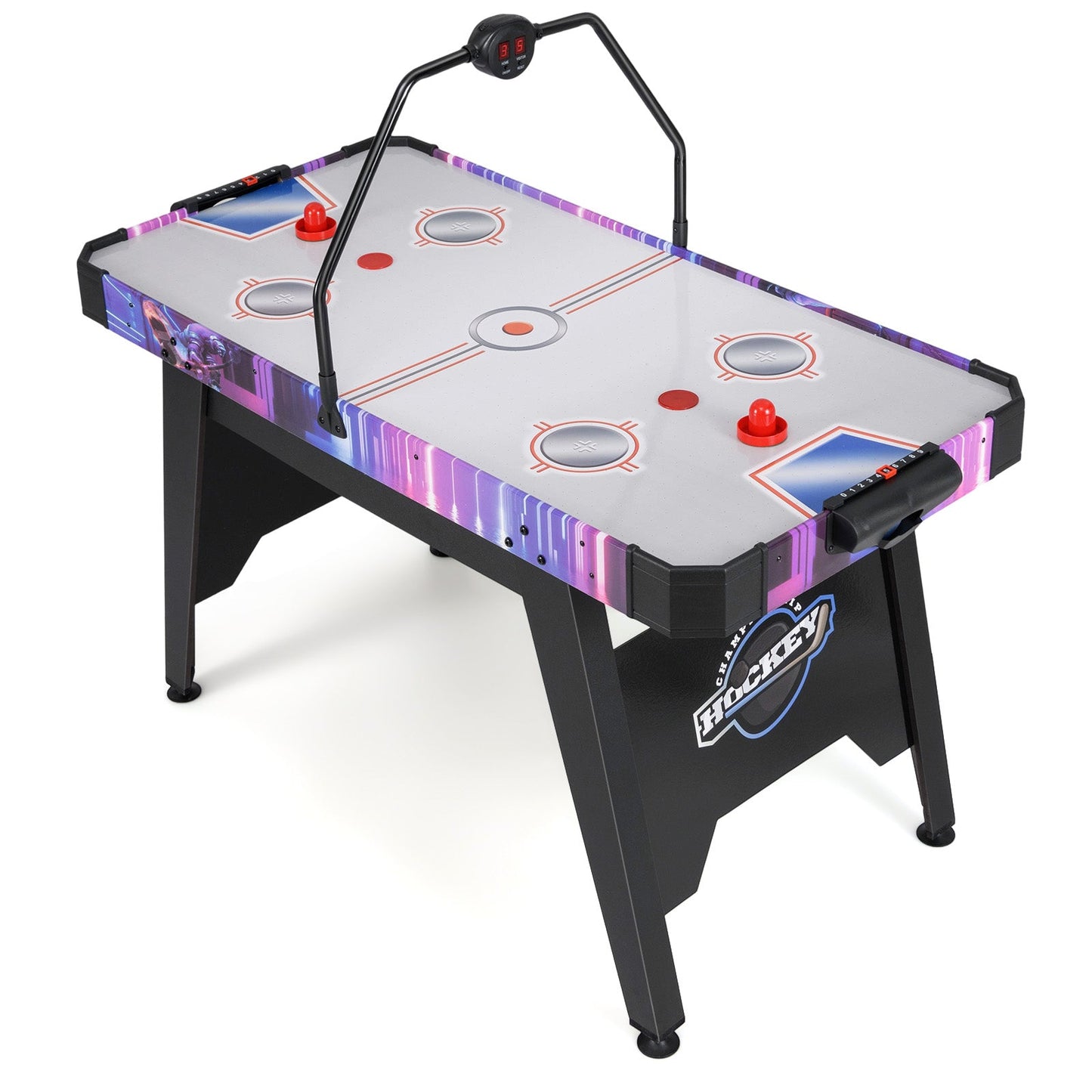 144 CM Air Hockey Table with 2 Pucks and 2 Pushers for Kids and Adults-White
