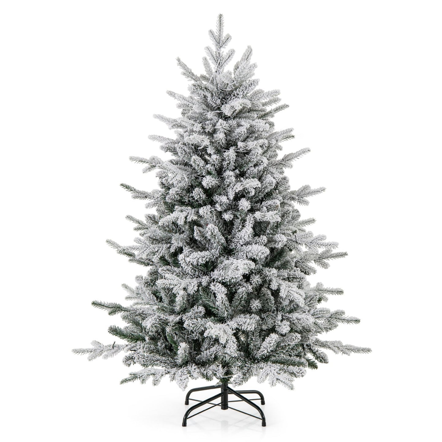 147/186 Flocked Christmas Tree with 8 Lighting Modes-S
