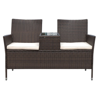 2-Seater Rattan Companion Chair - Black, Brown or Grey