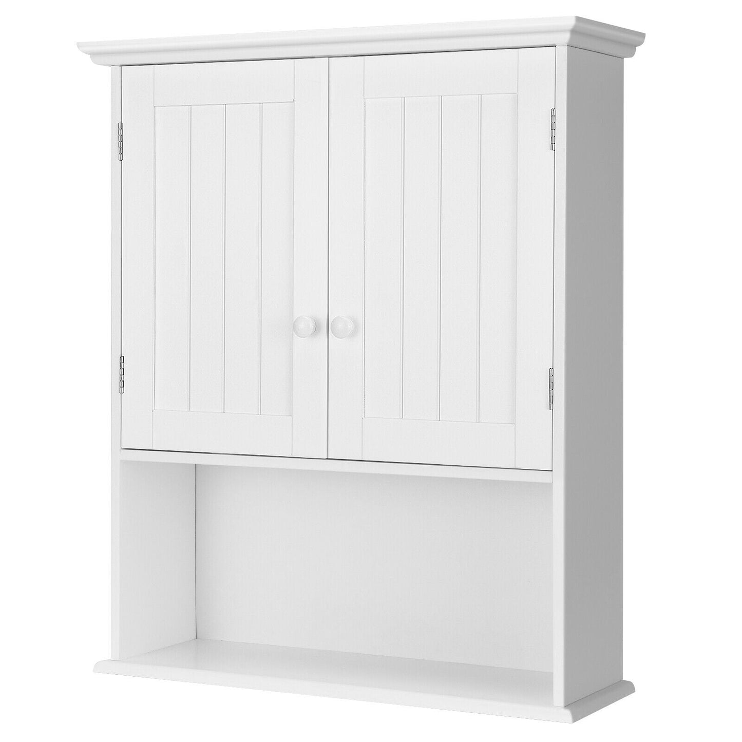 Wall Mounted Bathroom Storage Cabinet with Adjustable Shelf-White