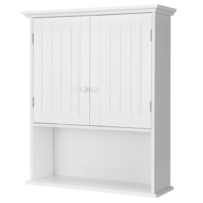 Wall Mounted Bathroom Storage Cabinet with Adjustable Shelf-White