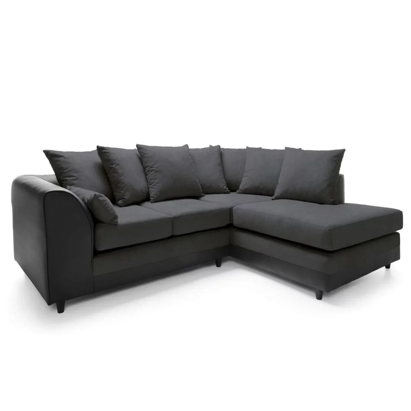 Linacre Corner Sofa - Right Arm Black and Charcoal