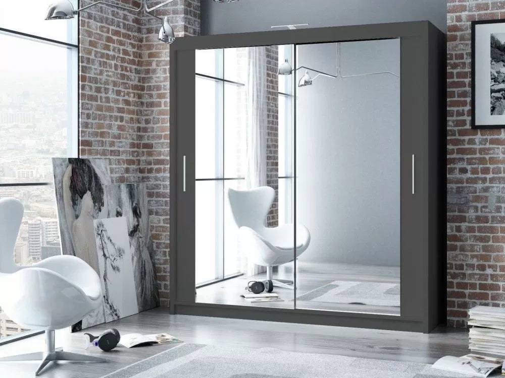 Avanti Sliding Wardrobe - White, Black, Grey