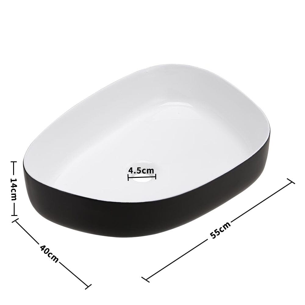 Premium Ceramic Sink with Stainless Steel Pop-upand Mounting Ring