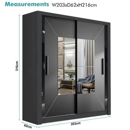 Massapequa Sliding Wardrobe - Black