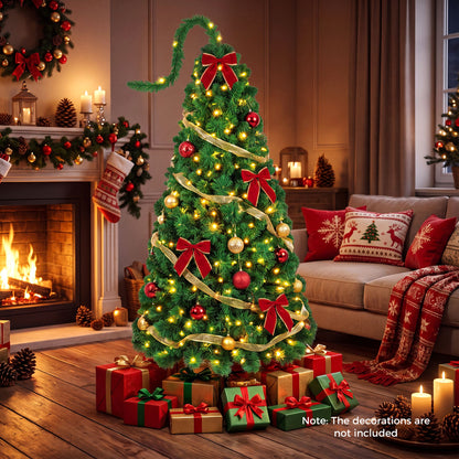 150 CM Artificial Flocked Christmas Tree with 427 Branch Tips and Pine Needles-1.5m