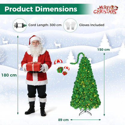 150 CM Artificial Flocked Christmas Tree with 427 Branch Tips and Pine Needles-1.5m