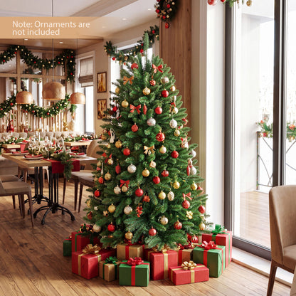 150 cm Unlit Artificial Christmas Tree with Easy-Assembly Hinges and Foldable Metal Stand for Holiday Party Decoration