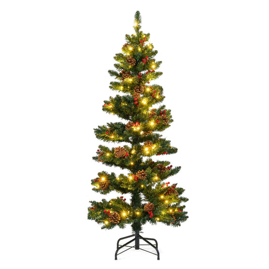 150 CM Pre-Lit Artificial Christmas Tree Spiral Holiday Tree with 448 Branch Tips-1.5 M