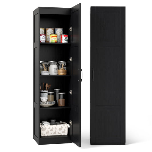 150 cm Tall 4-Tier Freestanding Storage Floor Cabinet in Black
