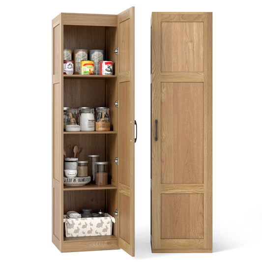 150 cm Tall 4-Tier Freestanding Storage Floor Cabinet in Natural