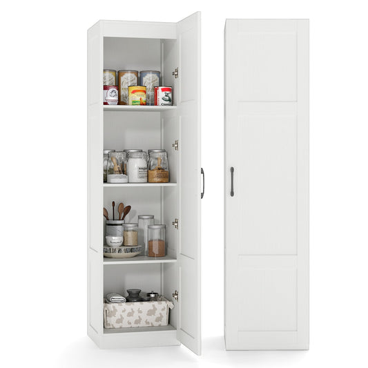 150 cm Tall 4-Tier Freestanding Storage Floor Cabinet in White