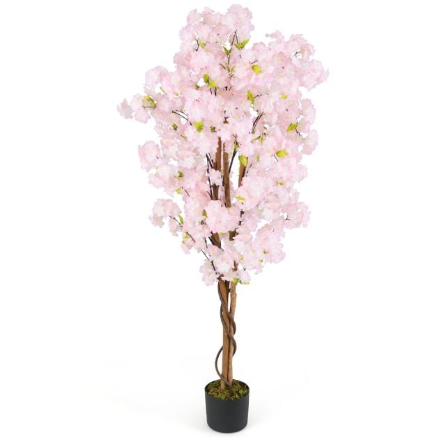 5 FT Tall Artificial Cherry Blossom Tree with Pink Flowers-1 Pack