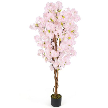 5 FT Tall Artificial Cherry Blossom Tree with Pink Flowers-1 Pack