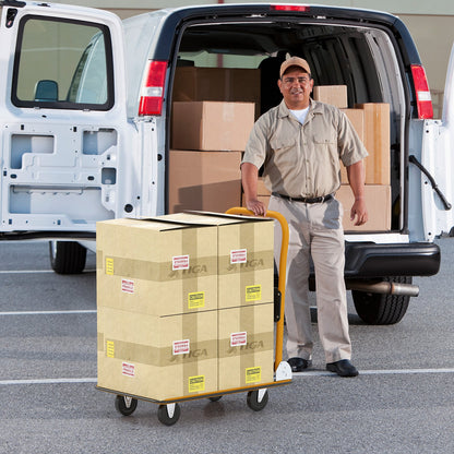 150KG Weight Capacity Folding Push Cart Dolly with 360 Degree Swivel Wheels-Black