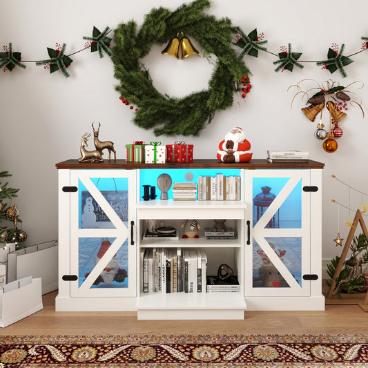 150 CM Media Console Table TV Cabinet for TVs up to 68 Inch-White