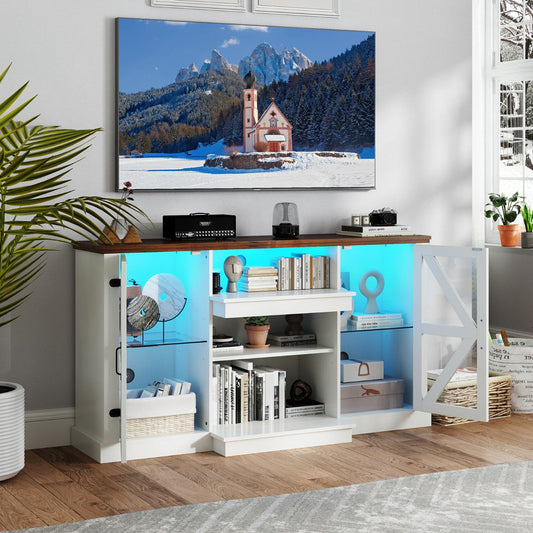 150 CM Media Console Table TV Cabinet for TVs up to 68 Inch-White