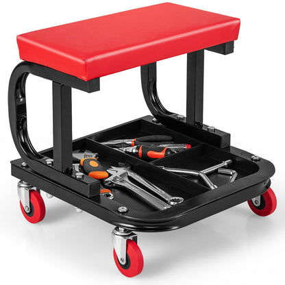 150 kg Capacity Rolling Mechanic Stool with Tool Tray