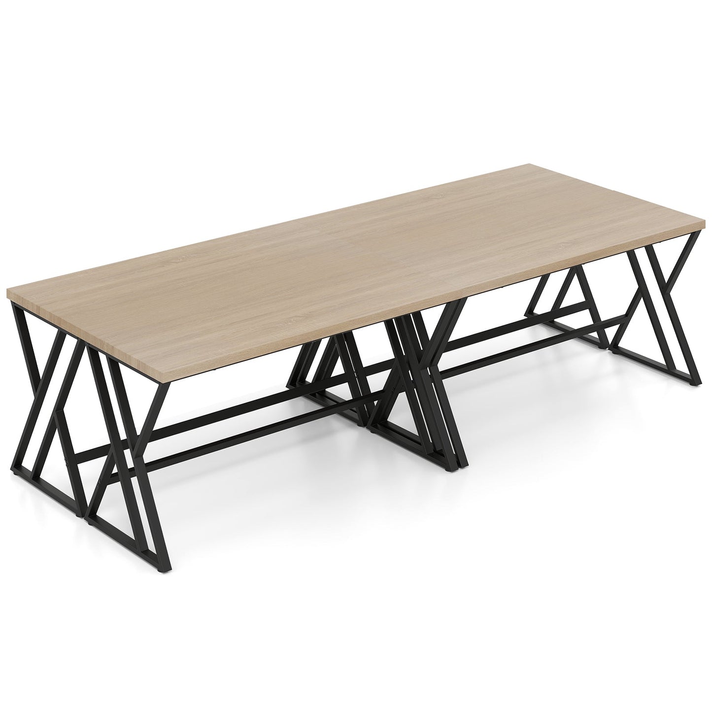 150cm Computer Desk with Heavy-duty Metal Frame and Crossbar-Grey