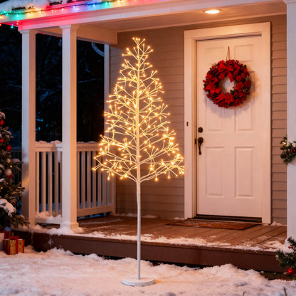 1.5/1.8m Lighted Birch Tree Twig Tree with 240 Warm White LED Lights-1.5 M