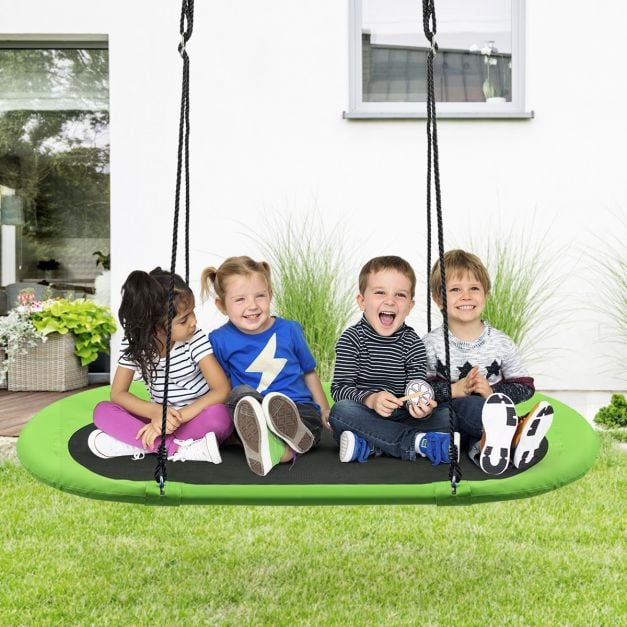 Flying Oval Tree Swing Set with Adjustable Hanging Ropes for Outdoor Use