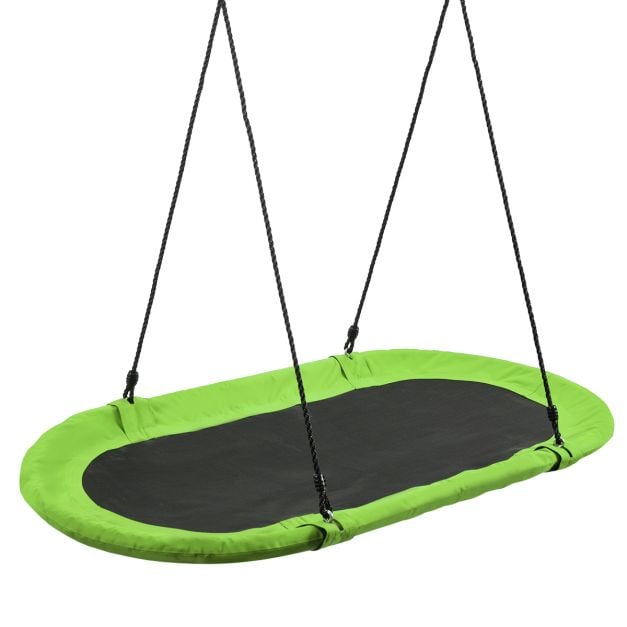 Flying Oval Tree Swing Set with Adjustable Hanging Ropes for Outdoor Use