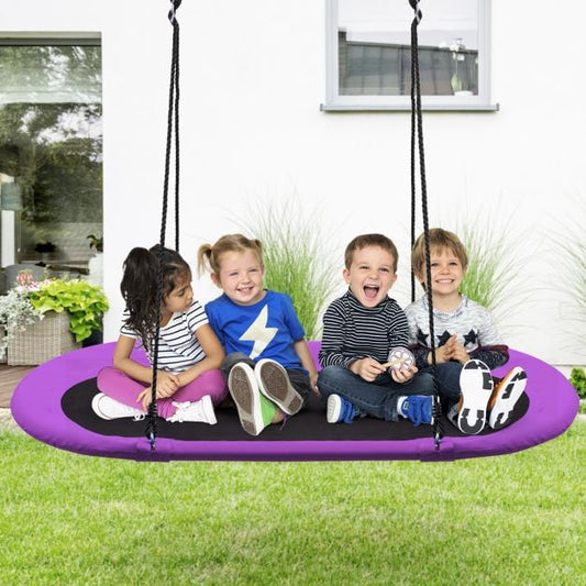 60 Inch Saucer Surf Outdoor Adjustable Swing Set-Purple