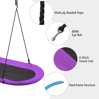 60 Inch Saucer Surf Outdoor Adjustable Swing Set-Purple
