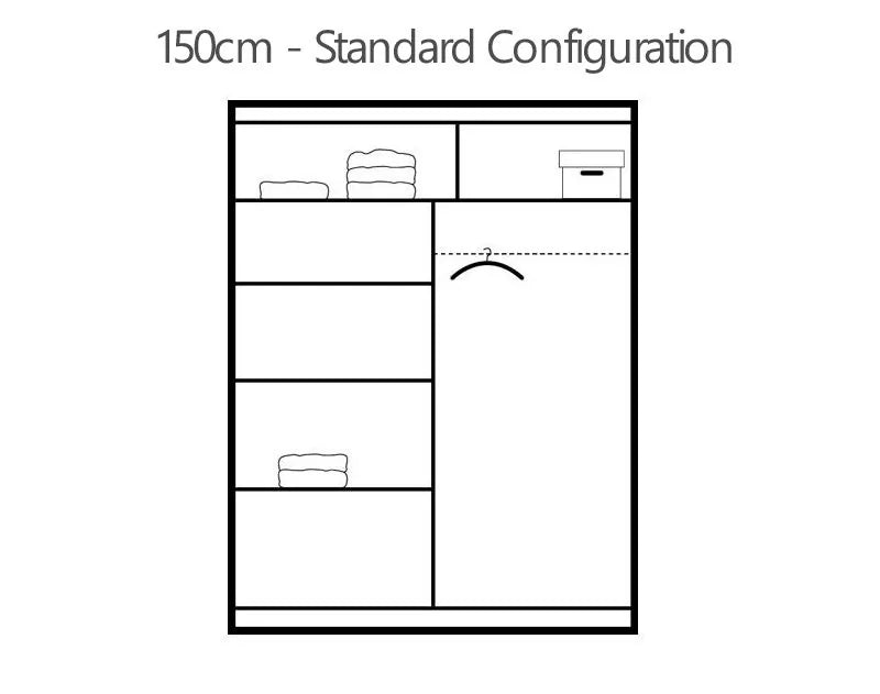 Avant Sliding Wardrobe - 203cm and Other Sizes - White, Grey, Black