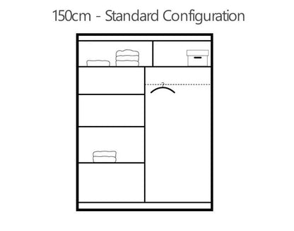 Avant Sliding Wardrobe - 203cm and Other Sizes - Black, White, Grey