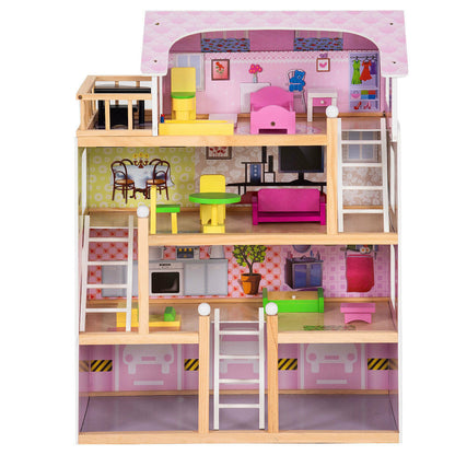 Wooden Doll's House with Accessories