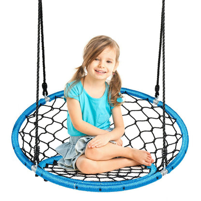 Web Net Hanging Swing Chair Tree Set-Blue