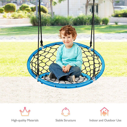 Web Net Hanging Swing Chair Tree Set-Blue