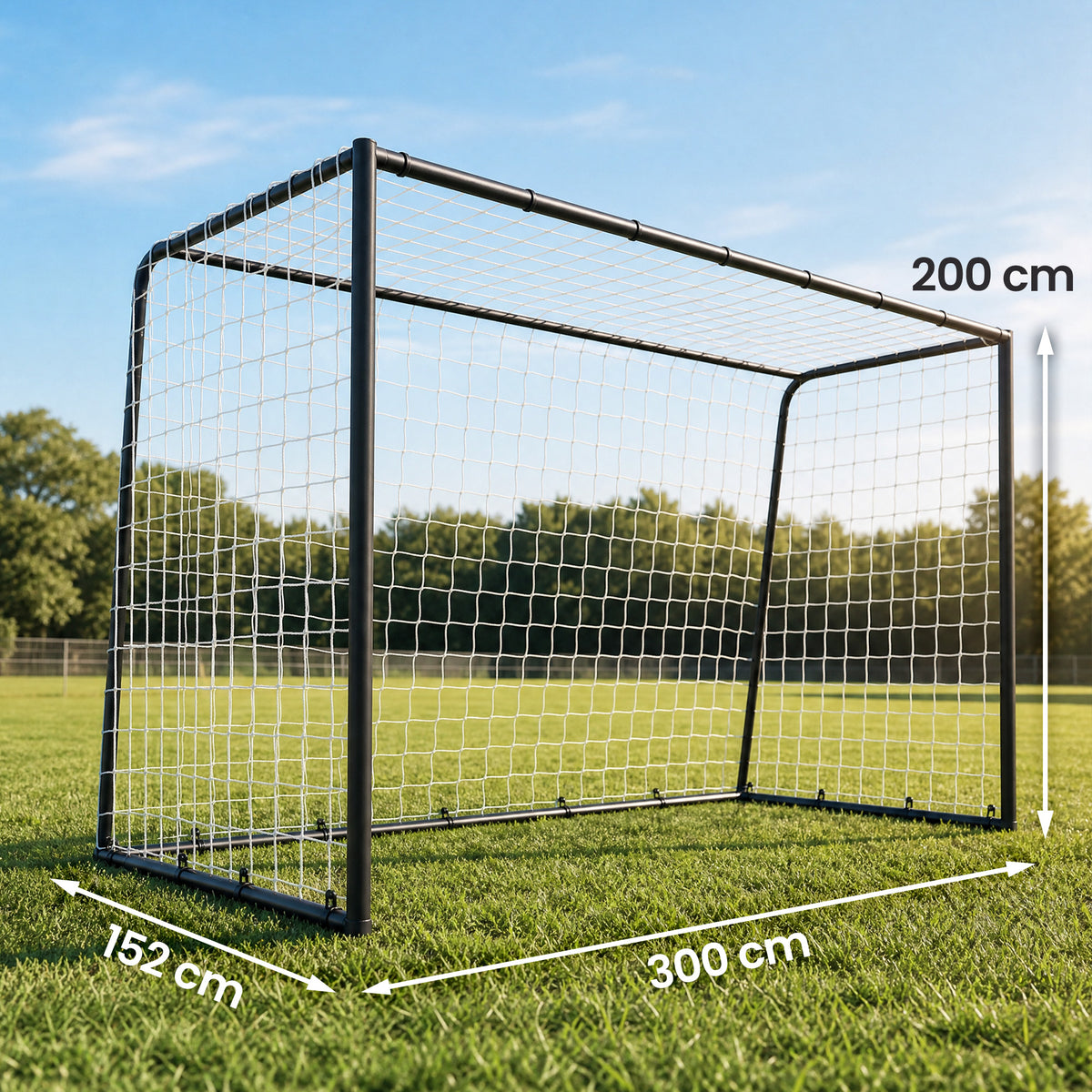 SPORTNOW Football Goal, 10 x 6.5ft Football Net with Ground Stakes and Metal Frame, Training Equipment for Indoor Outdoor Play