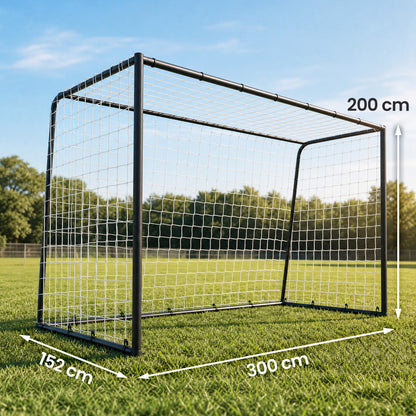 SPORTNOW Football Goal, 10 x 6.5ft Football Net with Ground Stakes and Metal Frame, Training Equipment for Indoor Outdoor Play