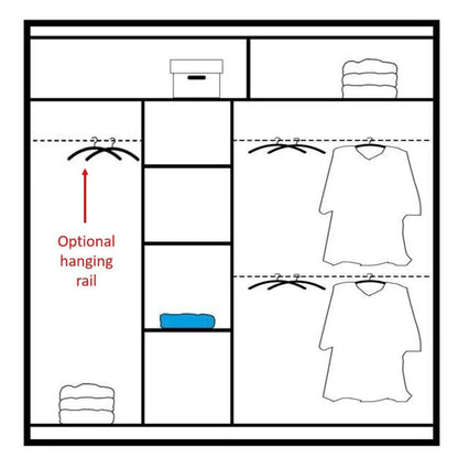 Broadland Sliding Door 203cm Wardrobe with Mirror - White, Black, Sonoma