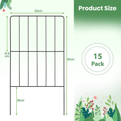 15 Pack Decorative Garden Fence for Landscape Garden Yard Decor
