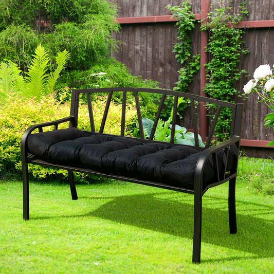 15cm Thick Garden Bench Cushion for Outdoor and Indoor Use-Black