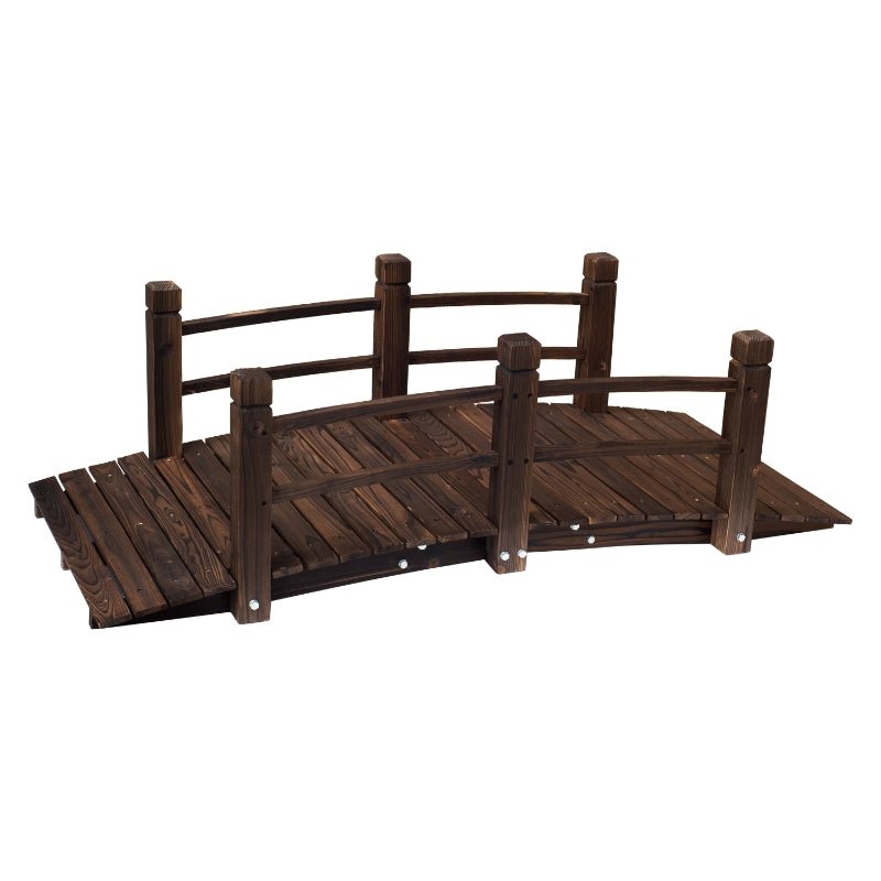 1.5M Wooden Garden Bridge Lawn Décor - Furniture Gold