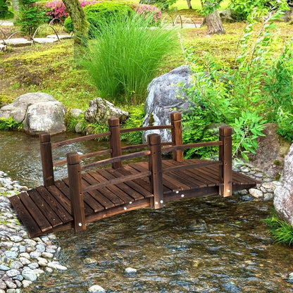 1.5M Wooden Garden Bridge Lawn Décor - Furniture Gold