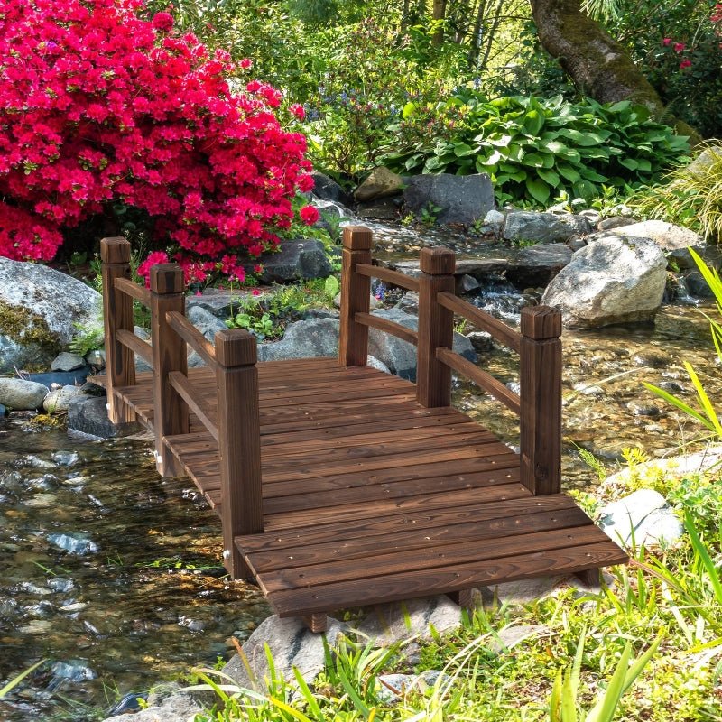 1.5M Wooden Garden Bridge Lawn Décor - Furniture Gold