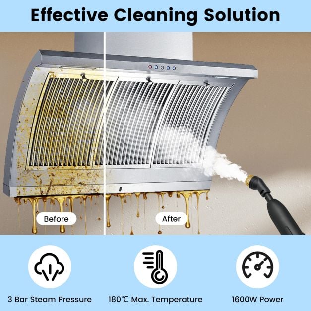 1600W Portable Steam Cleaner with 1L Water Tank-White