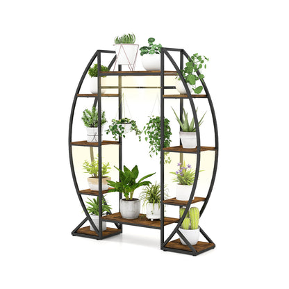 160CM Tall Indoor Plant Stand with Grow Lights-Coffee