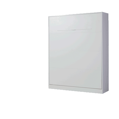 SPACEO Vertical Wall Bed 160x200 White / Black Handles