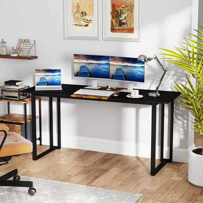 160 x 60 cm Large Office Computer Desk with Metal Frame-Black