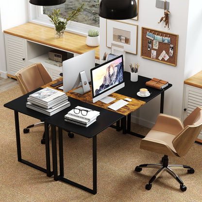 160 x 60 cm Large Office Computer Desk with Metal Frame-Black