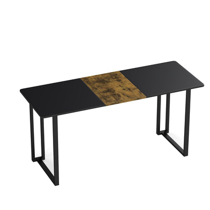 160 x 60 cm Large Office Computer Desk with Metal Frame-Black