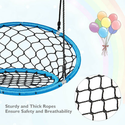 مجموعة كرسي أرجوحة معلق على شكل شجرة من شبكة ويب - أزرق