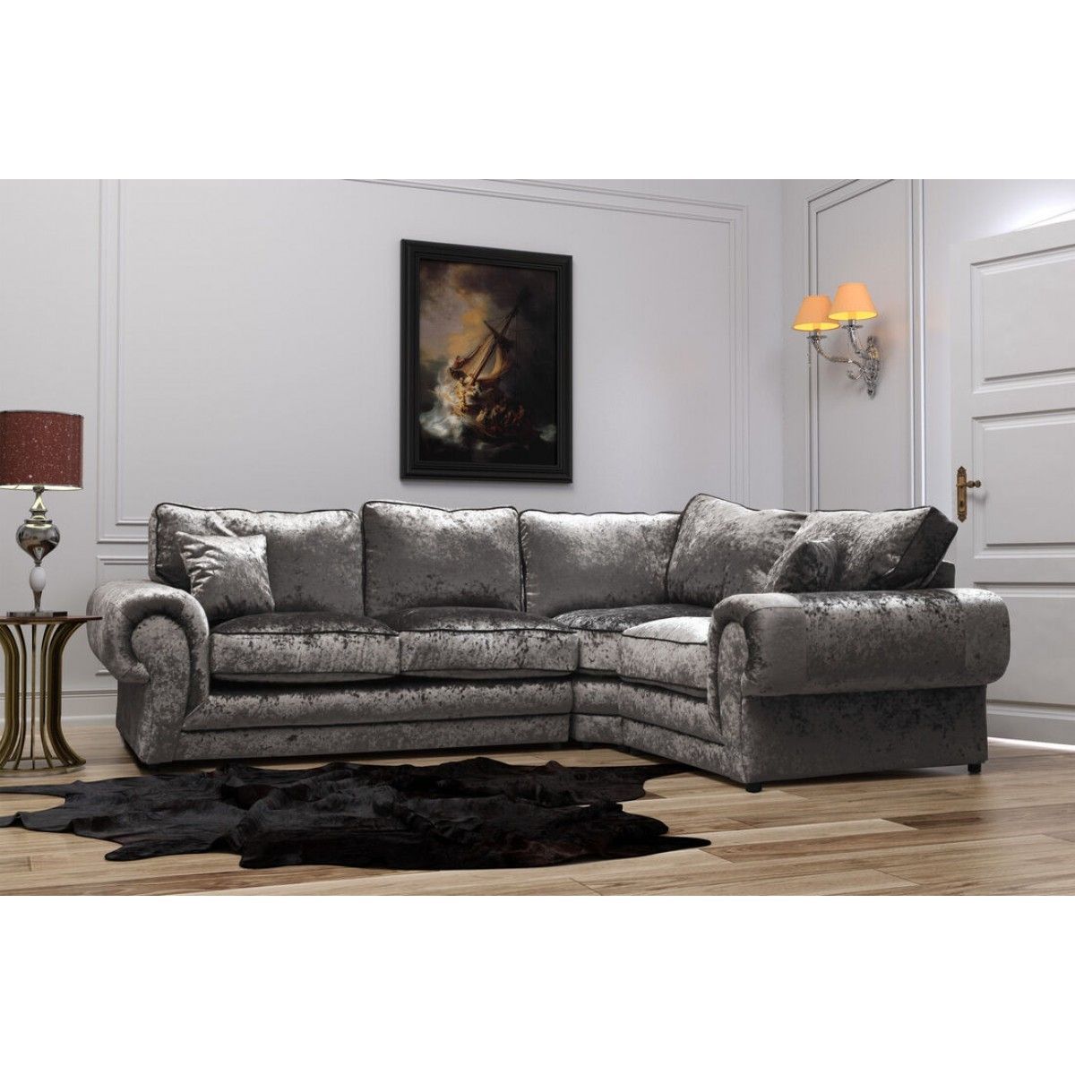 Tracy Crushed Velvet Corner Sofa Suite